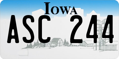 IA license plate ASC244