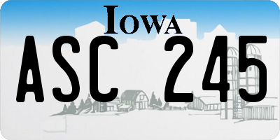 IA license plate ASC245