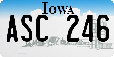 IA license plate ASC246