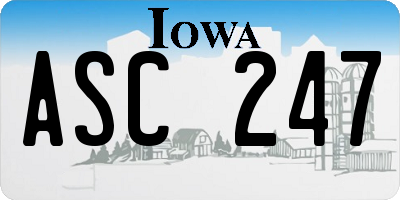 IA license plate ASC247