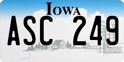 IA license plate ASC249