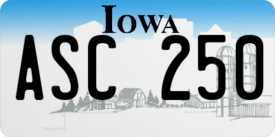 IA license plate ASC250