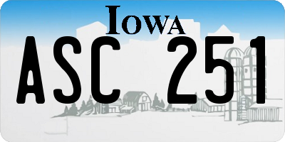 IA license plate ASC251