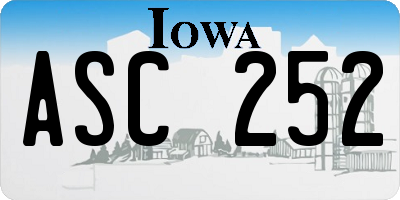 IA license plate ASC252