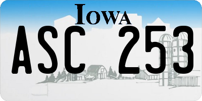 IA license plate ASC253