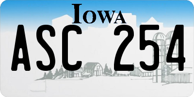 IA license plate ASC254