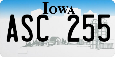 IA license plate ASC255