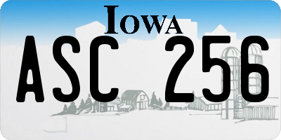 IA license plate ASC256