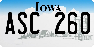 IA license plate ASC260