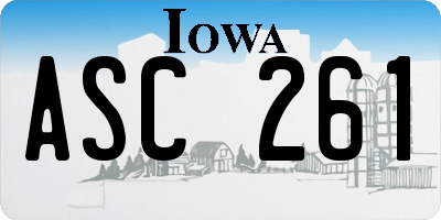 IA license plate ASC261