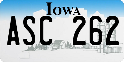 IA license plate ASC262