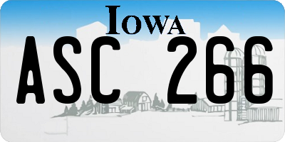 IA license plate ASC266