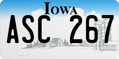 IA license plate ASC267