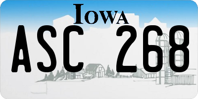 IA license plate ASC268