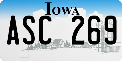 IA license plate ASC269