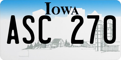 IA license plate ASC270