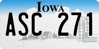 IA license plate ASC271