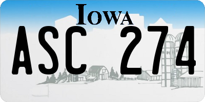 IA license plate ASC274