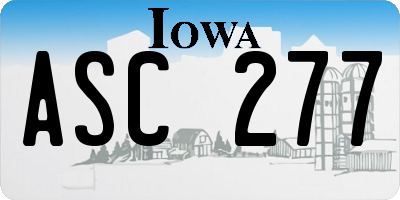 IA license plate ASC277