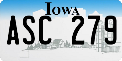 IA license plate ASC279