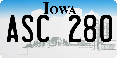 IA license plate ASC280