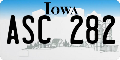 IA license plate ASC282