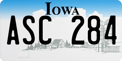 IA license plate ASC284