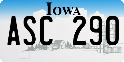 IA license plate ASC290
