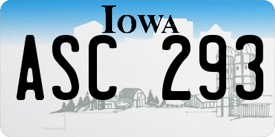 IA license plate ASC293