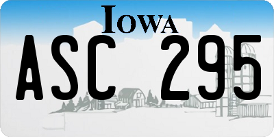 IA license plate ASC295