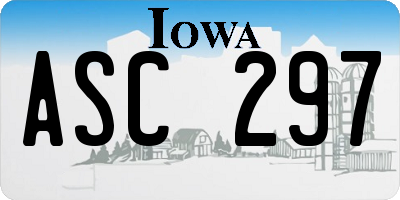 IA license plate ASC297