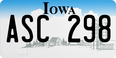 IA license plate ASC298