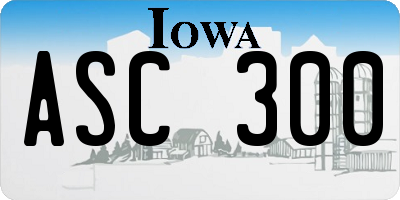 IA license plate ASC300