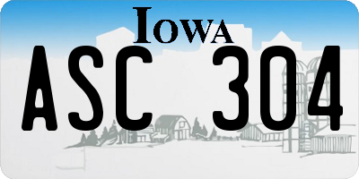 IA license plate ASC304
