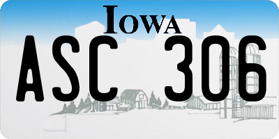 IA license plate ASC306