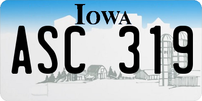 IA license plate ASC319