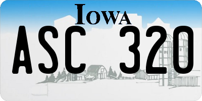 IA license plate ASC320