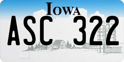 IA license plate ASC322