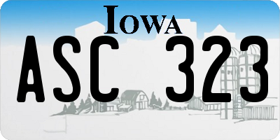IA license plate ASC323