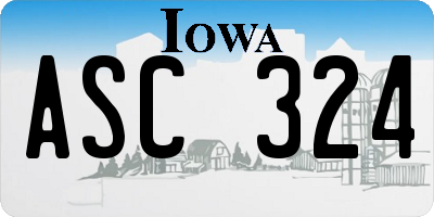 IA license plate ASC324