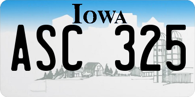 IA license plate ASC325