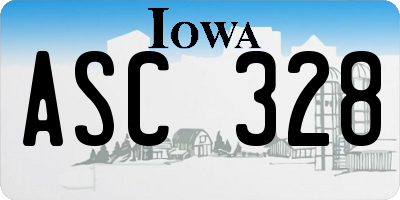 IA license plate ASC328