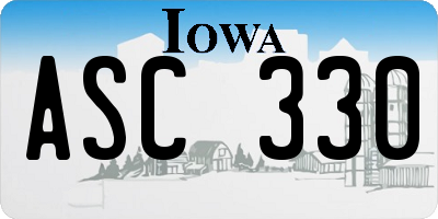 IA license plate ASC330