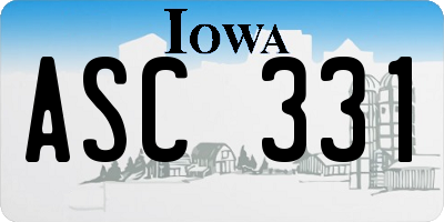 IA license plate ASC331