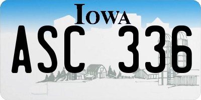 IA license plate ASC336