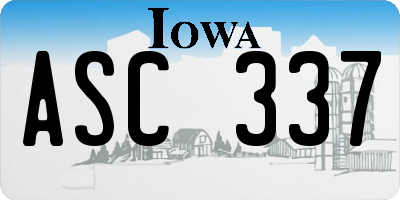 IA license plate ASC337