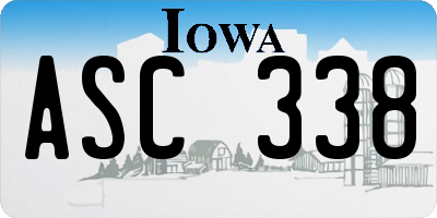 IA license plate ASC338