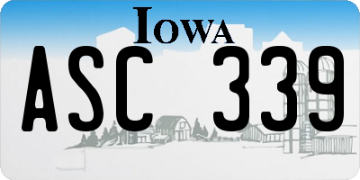 IA license plate ASC339