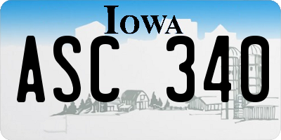 IA license plate ASC340