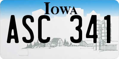 IA license plate ASC341